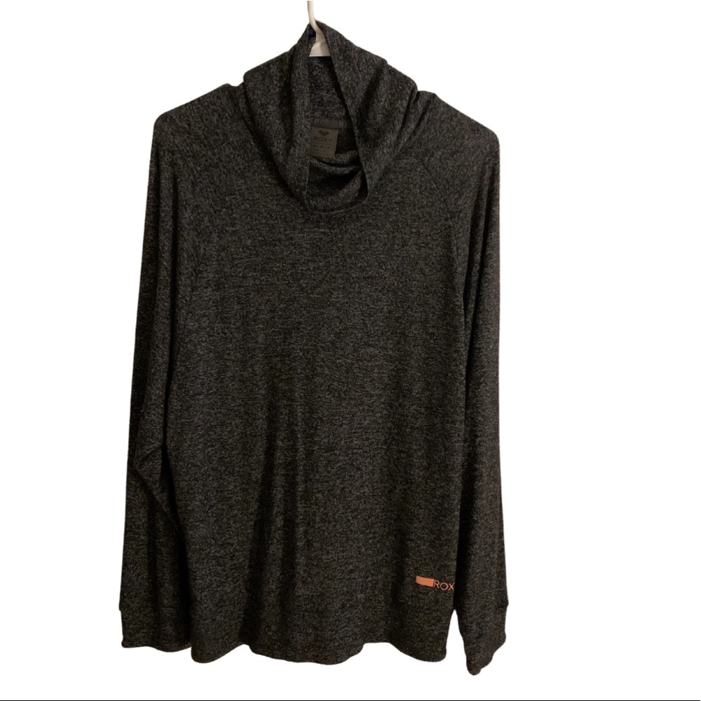 Roxy Long Sleeve Wide Cowlneck Turtleneck Stretchy Gray Sz M